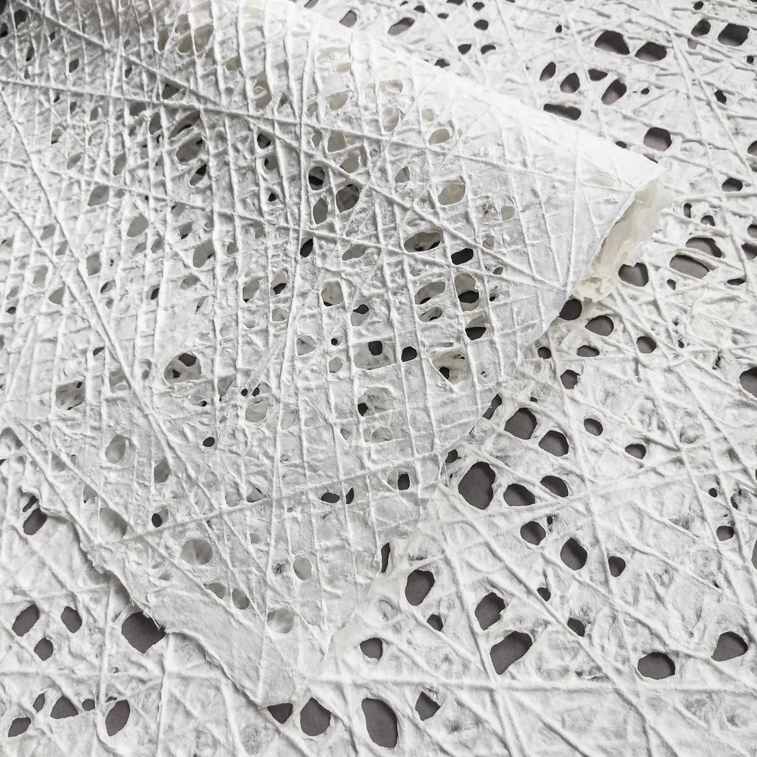 Handmade Fishnet Kozo Paper (White) - Image 3