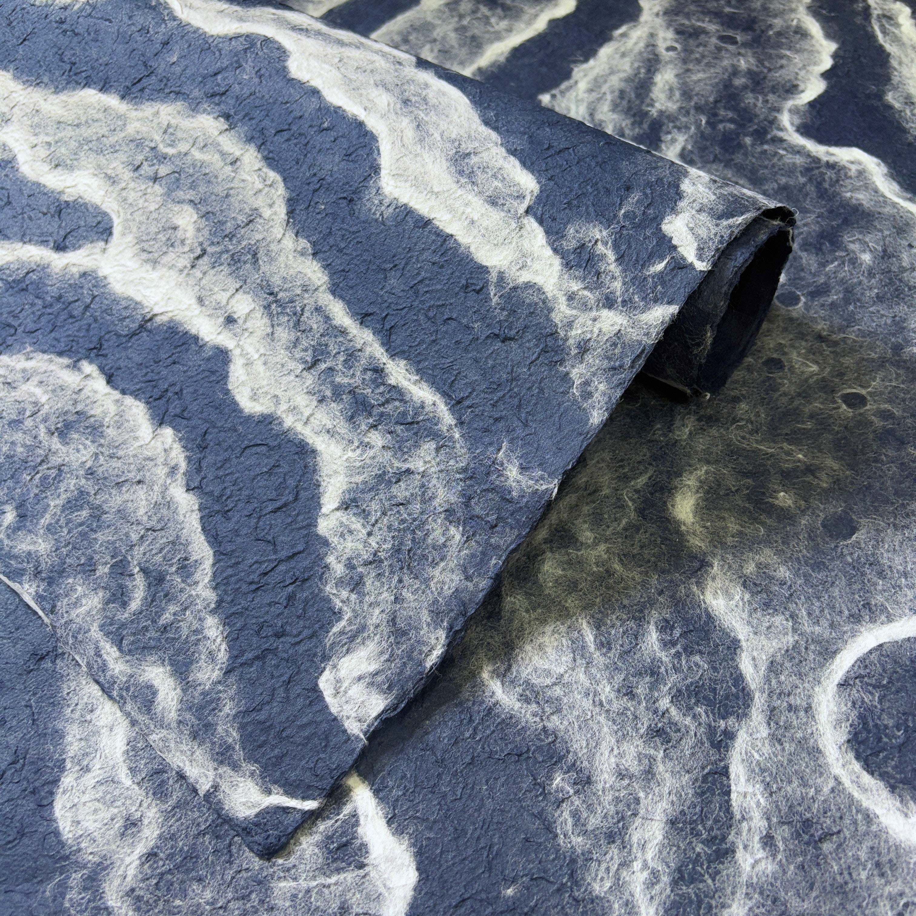 Ocean Script Handmade Kozo Paper (Blue) - Image 3