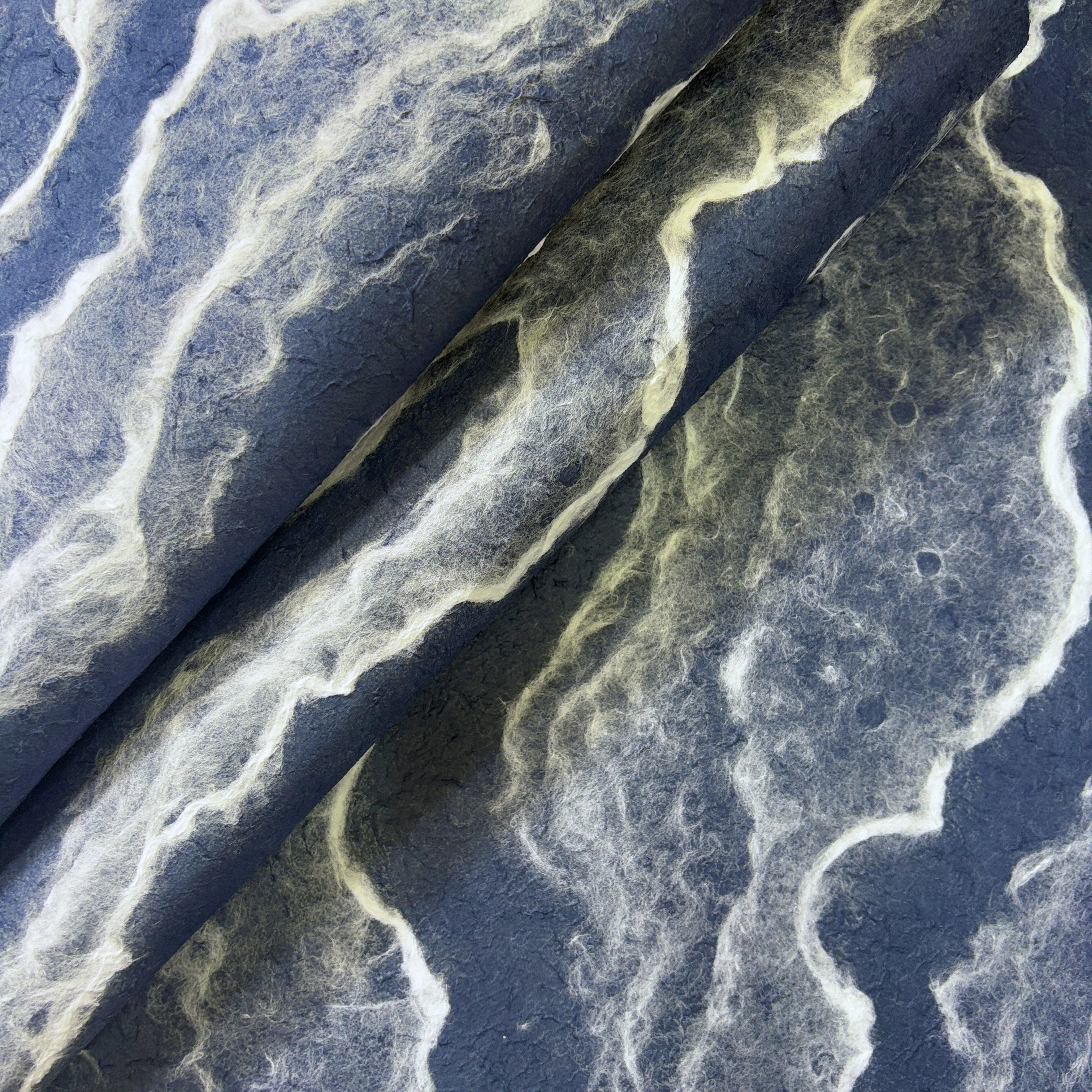 Ocean Script Handmade Kozo Paper (Blue) - Image 4