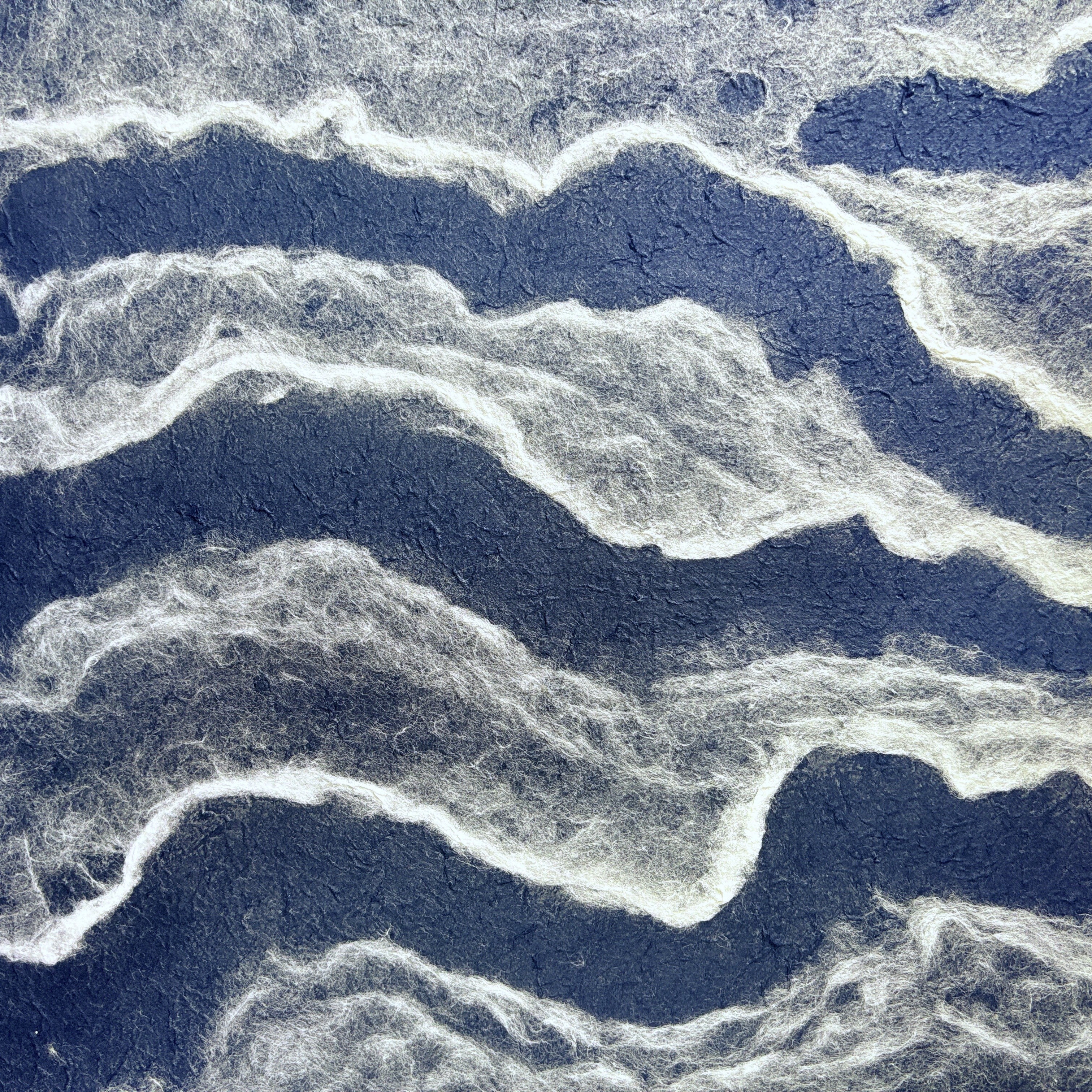 Ocean Script Handmade Kozo Paper (Blue) - Image 5